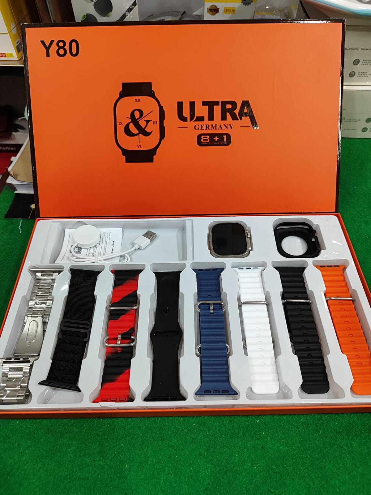 Y80 Ultra Smartwatch With 8 Strap