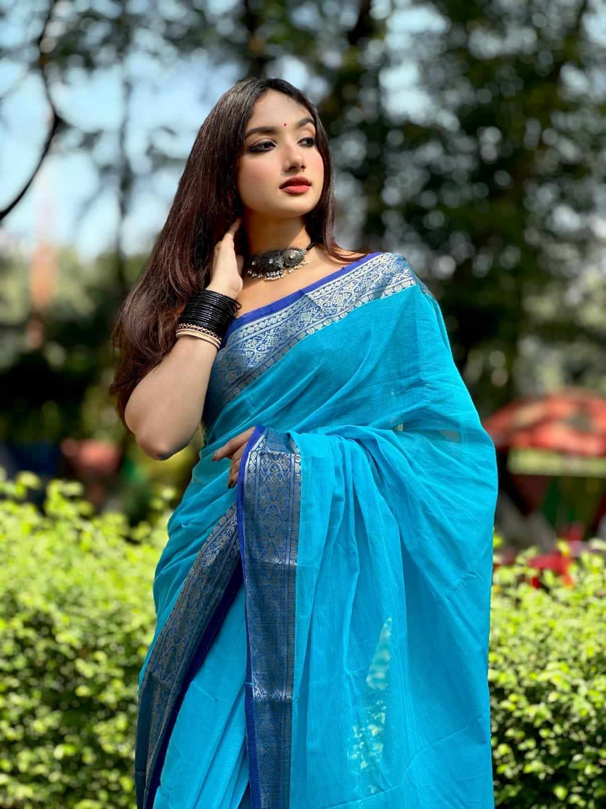 Pure Tangail cotton sari (P-827)