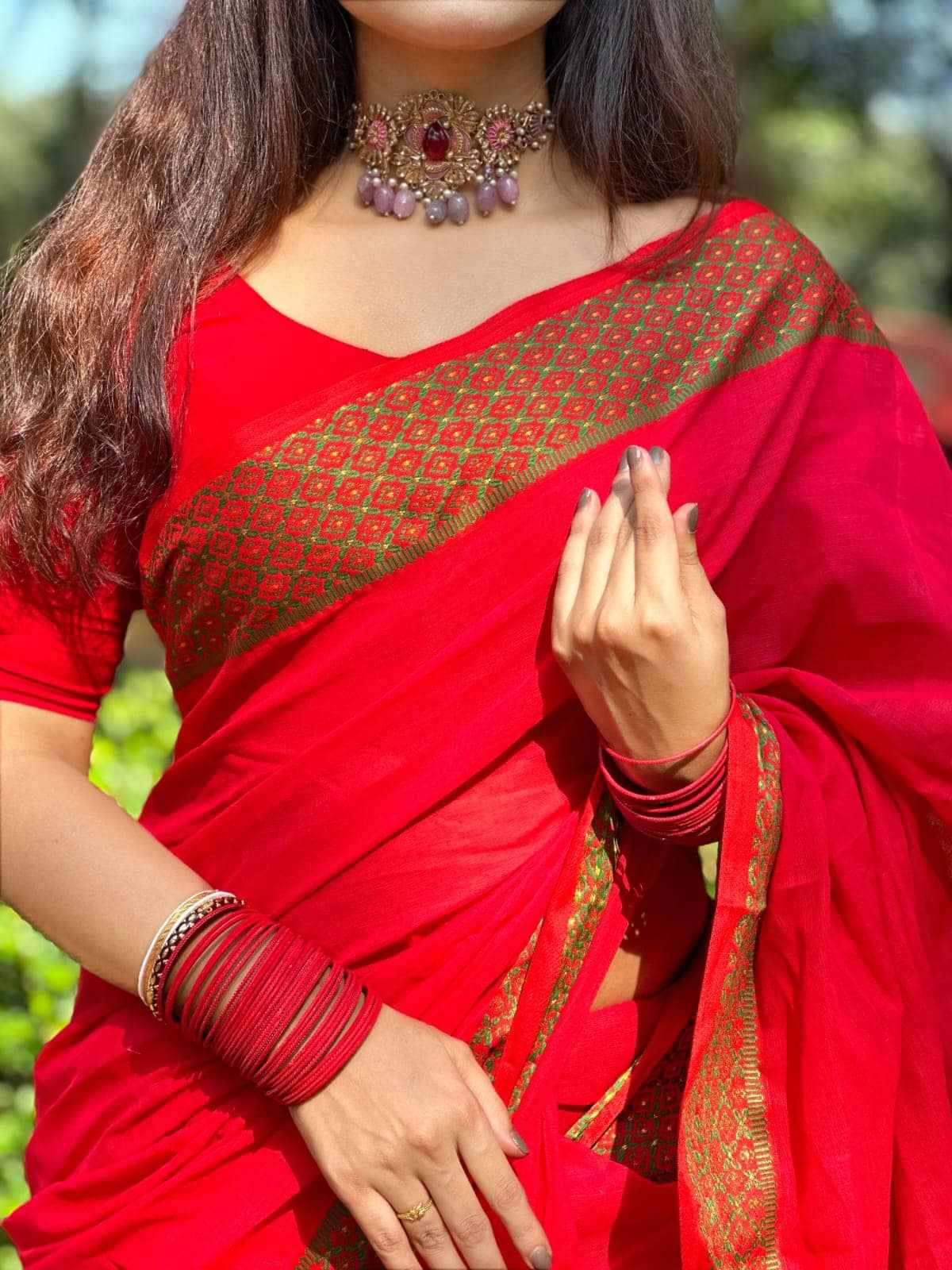 Pure Tangail cotton sari (P-825)