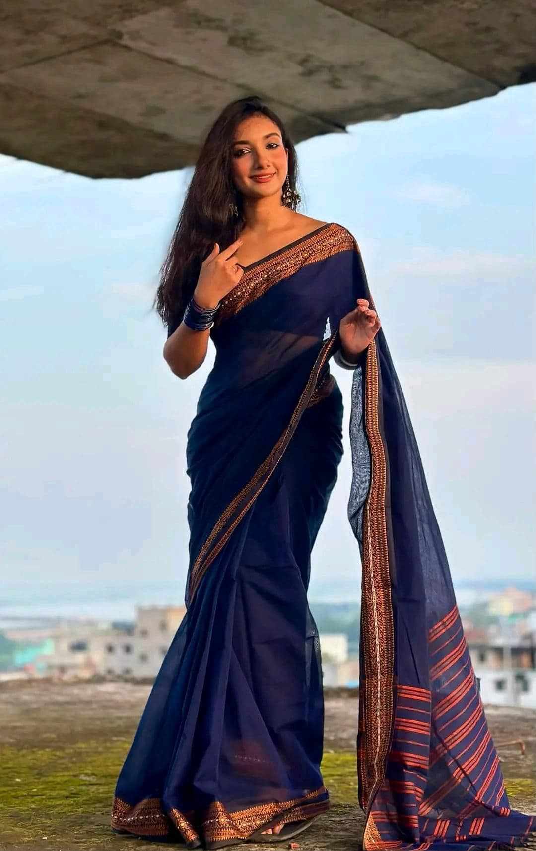 Pure Tangail cotton sari (P-807)