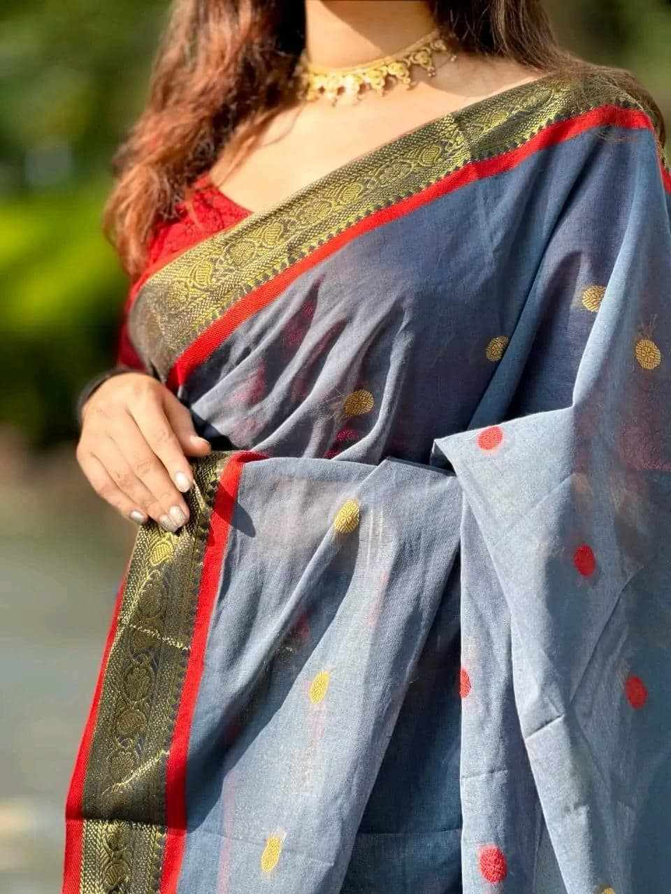 Pure cotton Tangail sari (P-803)